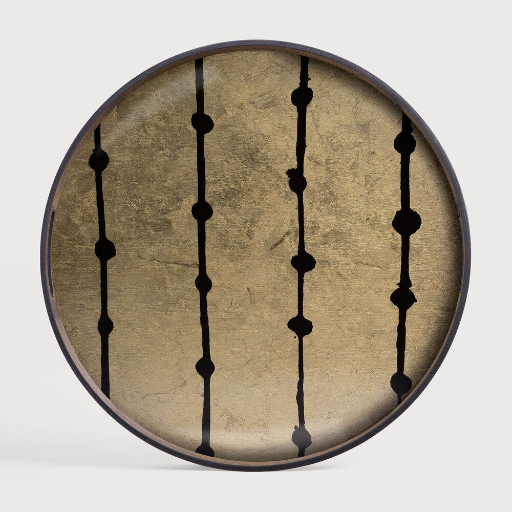 Gold Leaf Dots Glass Tray - Ethnicraft