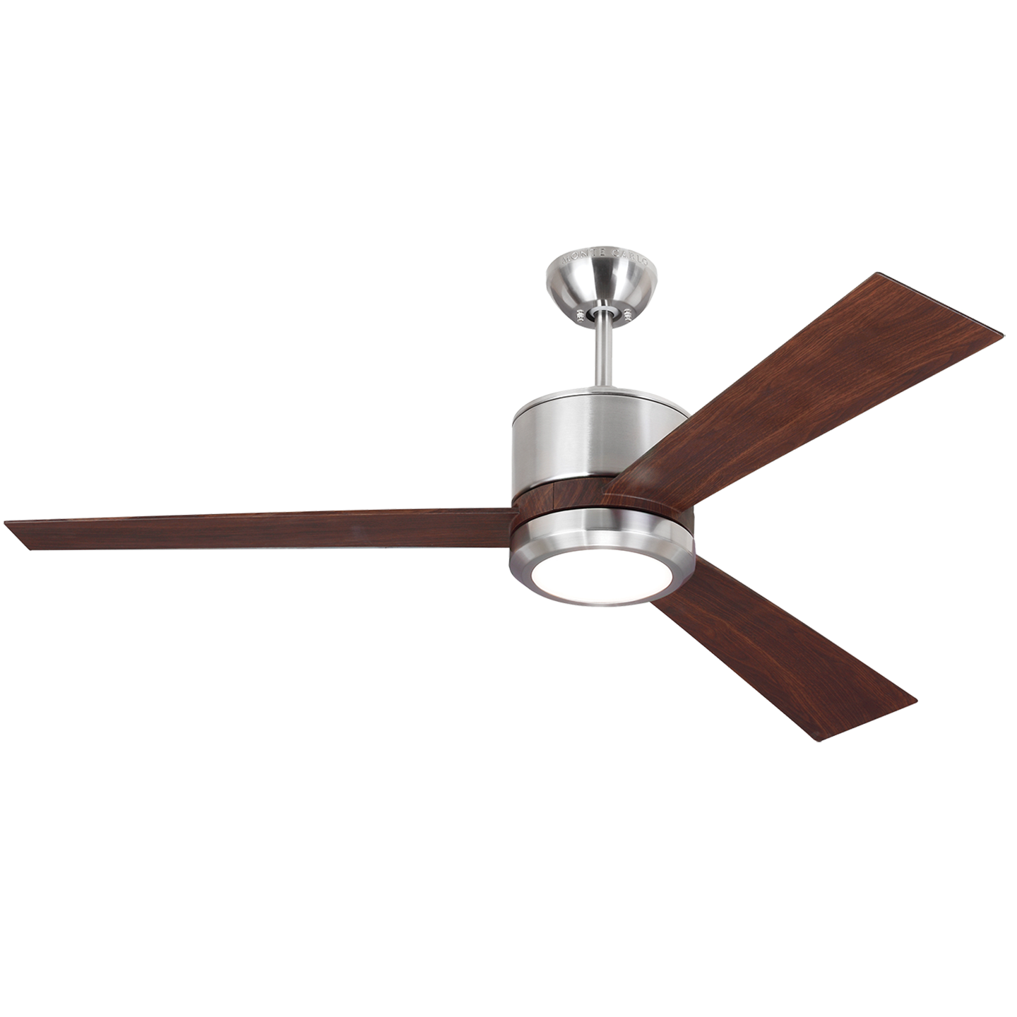 Vision 52 LED - w Teak Blades Brushed Steel - Visual Comfort Fan 1