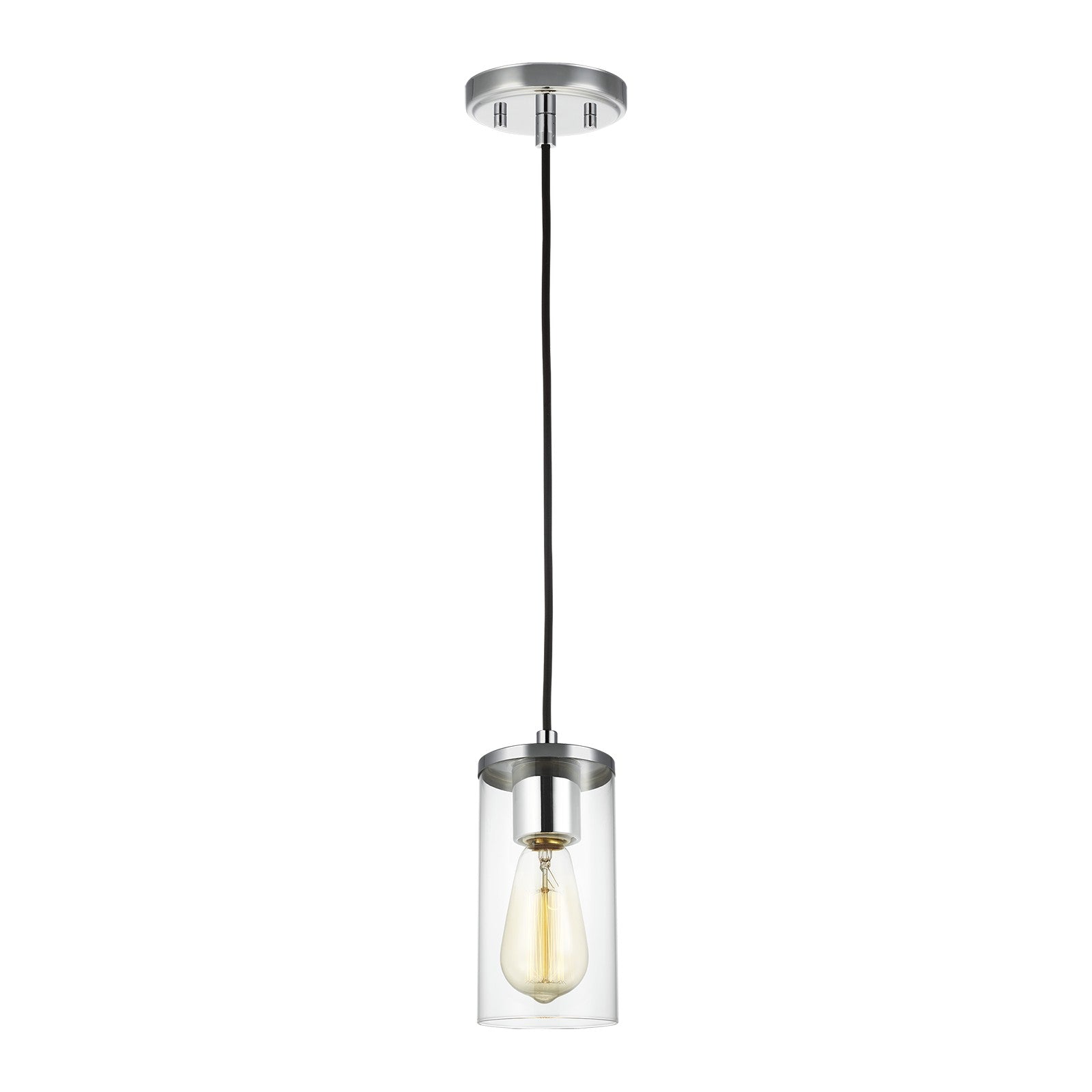 Zire One Light Mini-Pendant in Chrome - Visual Comfort Ceiling Lights