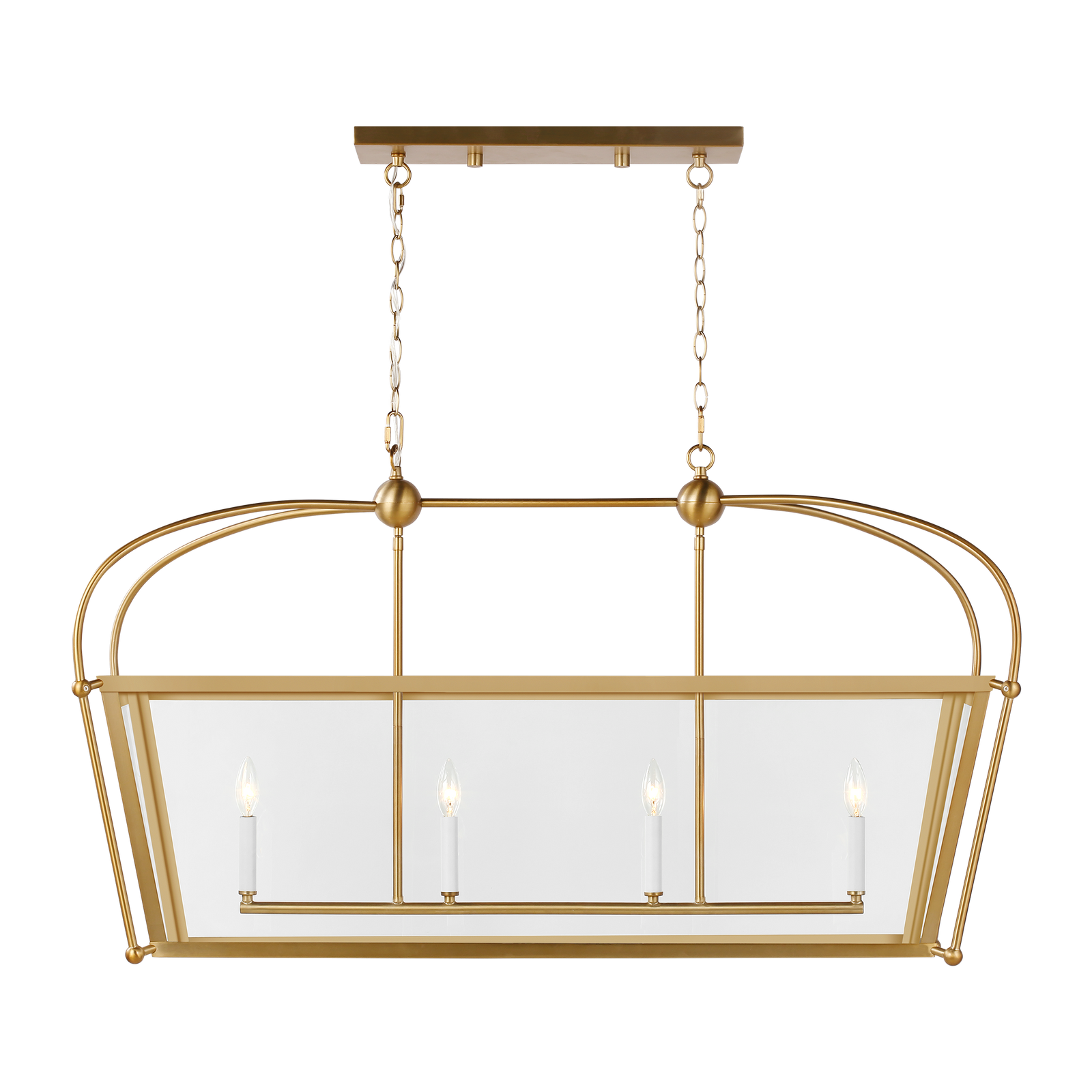Charleston 46 Linear Lantern in Satin Brass - Visual Comfort Ceiling Lights