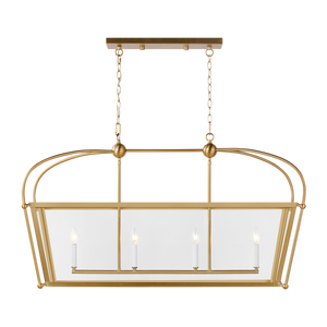 Charleston 46 Linear Lantern in Satin Brass - Visual Comfort Ceiling Lights