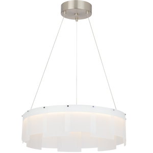 Stratos 24 Chandelier 24" Diameter Frost/Satin Nickel 2700K 90 CRI LED 90 CRI 2700k 120v - Visual Comfort Modern 1