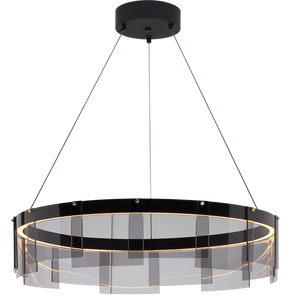 Stratos 24 Chandelier 24" Diameter Frost/Satin Nickel 2700K 90 CRI LED 90 CRI 2700k 120v - Visual Comfort Modern 2