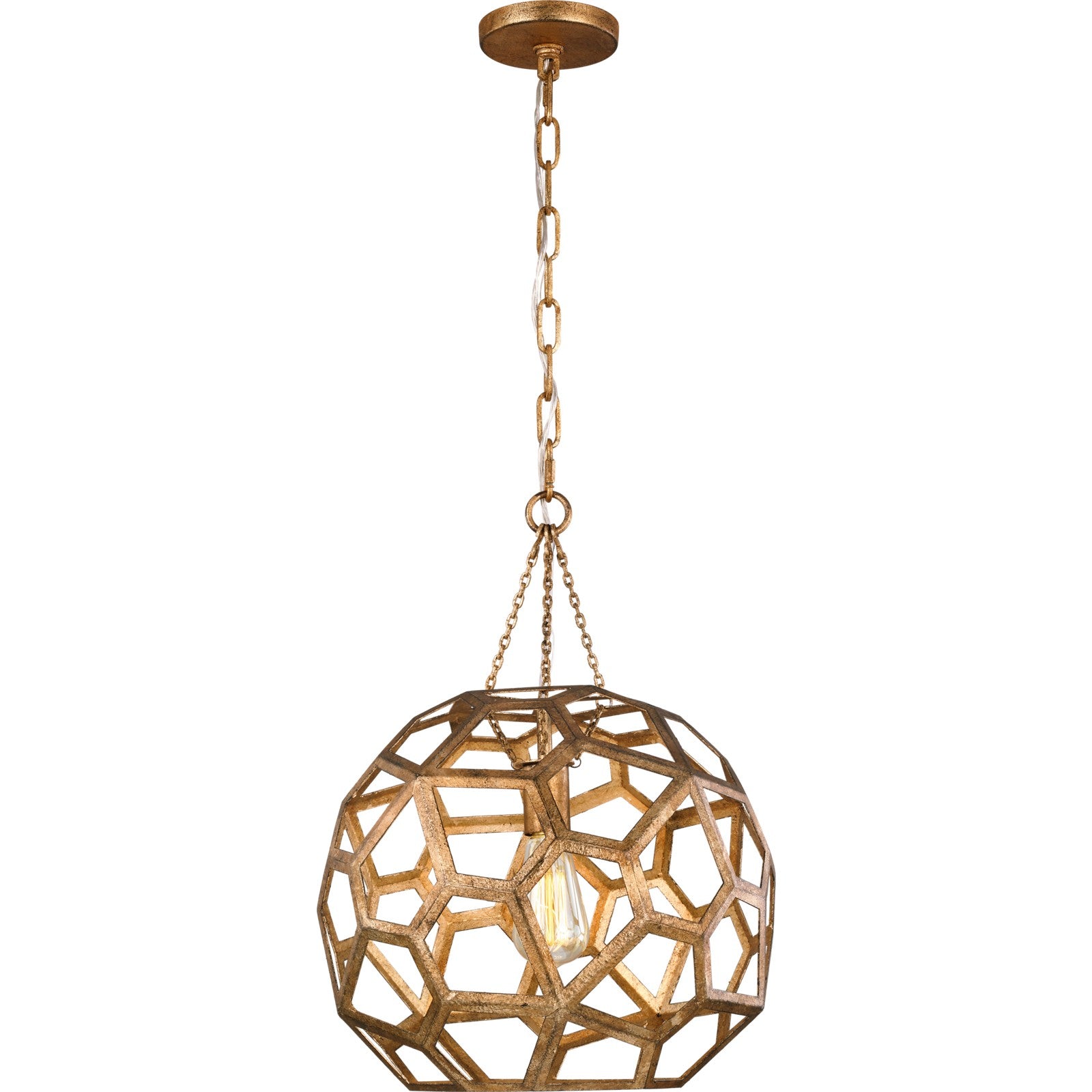 Feccetta Medium Pendant Antique Gild - Visual Comfort Ceiling Lights