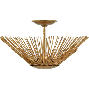 Helios Large Semi-Flush Mount Antique Gild - Visual Comfort Ceiling Lights