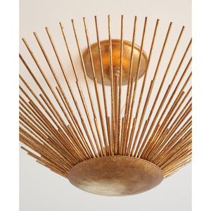 Helios Large Semi-Flush Mount Antique Gild - Visual Comfort Ceiling Lights