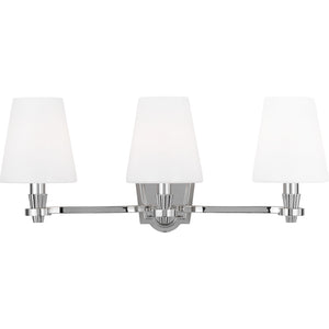 Paisley Three Light Vanity Polished Nickel - Visual Comfort Wall Lights