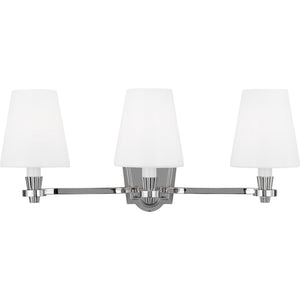 Paisley Three Light Vanity Polished Nickel - Visual Comfort Wall Lights