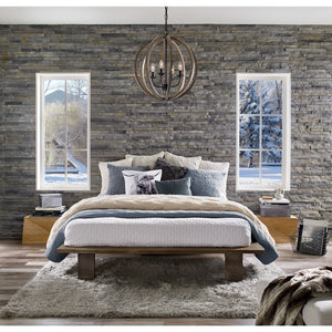 Allier Large Pendant Weathered Oak Wood / Antique Forged Iron - Visual Comfort Ceiling Lights