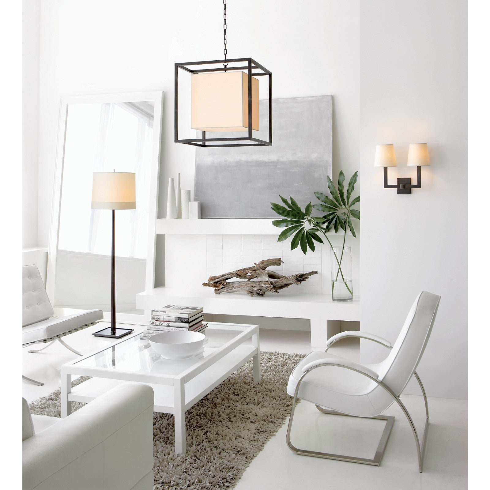 Square Tube Double Sconce - Visual Comfort Wall Lights