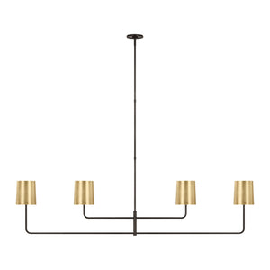 Go Lightly 70" Four Light Linear Chandelier - Visual Comfort Ceiling Lights