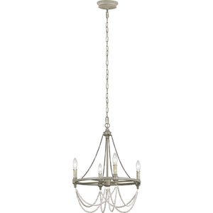 Beverly Small Chandelier French Washed Oak / Distressed White Wood - Visual Comfort Ceiling Lights