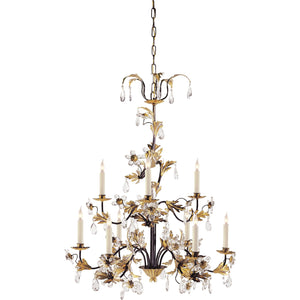 Eight-Light Crystal Petal Chandelier - Visual Comfort Ceiling Lights