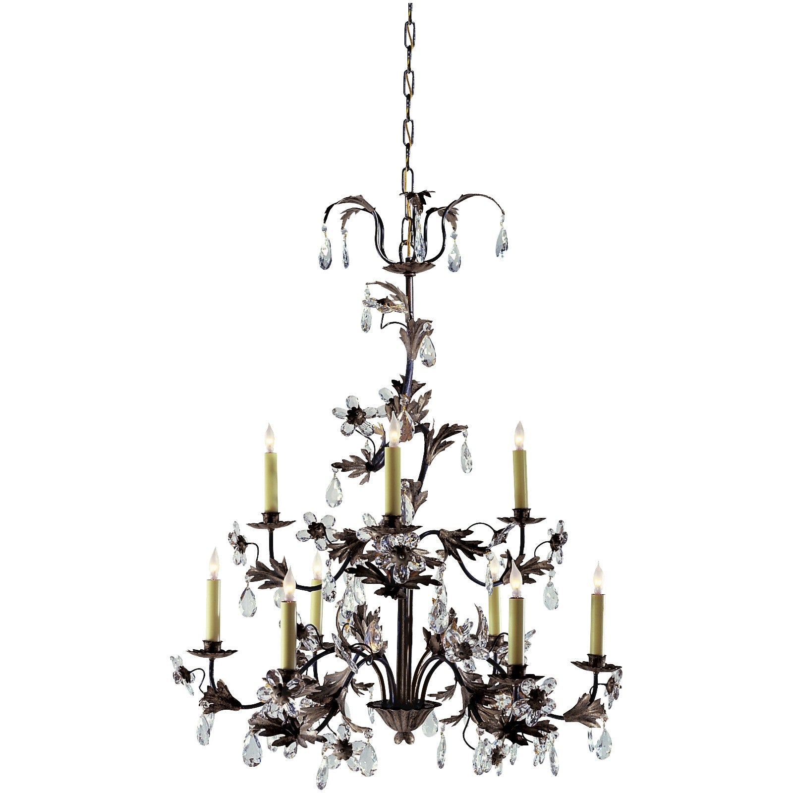 Eight-Light Crystal Petal Chandelier - Visual Comfort Ceiling Lights