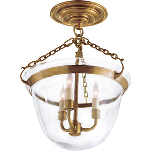 Country Semi-Flush Bell Jar Lantern - Visual Comfort Ceiling Lights