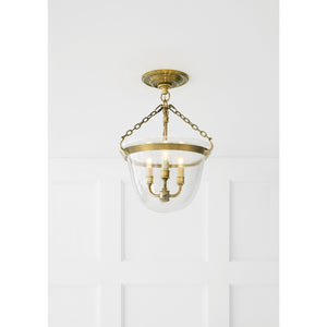 Country Semi-Flush Bell Jar Lantern - Visual Comfort Ceiling Lights