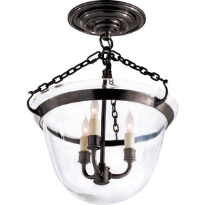 Country Semi-Flush Bell Jar Lantern - Visual Comfort Ceiling Lights