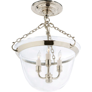 Country Semi-Flush Bell Jar Lantern - Visual Comfort Ceiling Lights