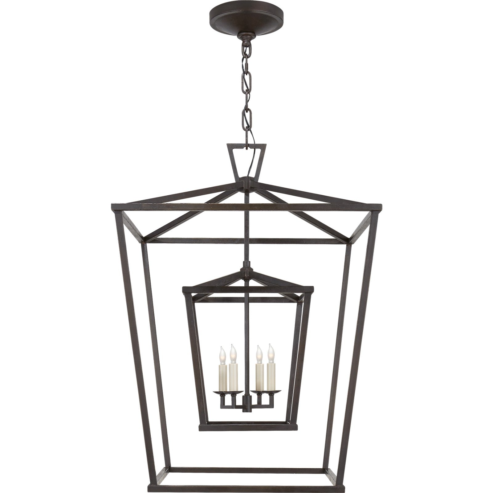 Darlana Large Double Cage Lantern - Visual Comfort Ceiling Lights