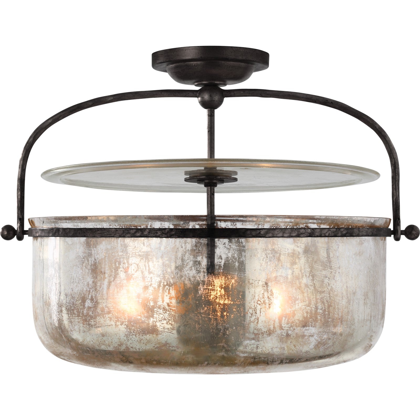 Lorford Medium Semi-Flush Lantern - Visual Comfort Ceiling Lights