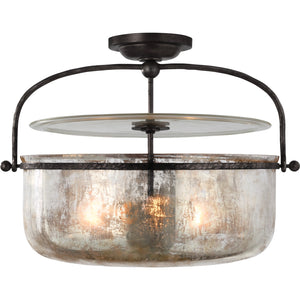 Lorford Medium Semi-Flush Lantern - Visual Comfort Ceiling Lights