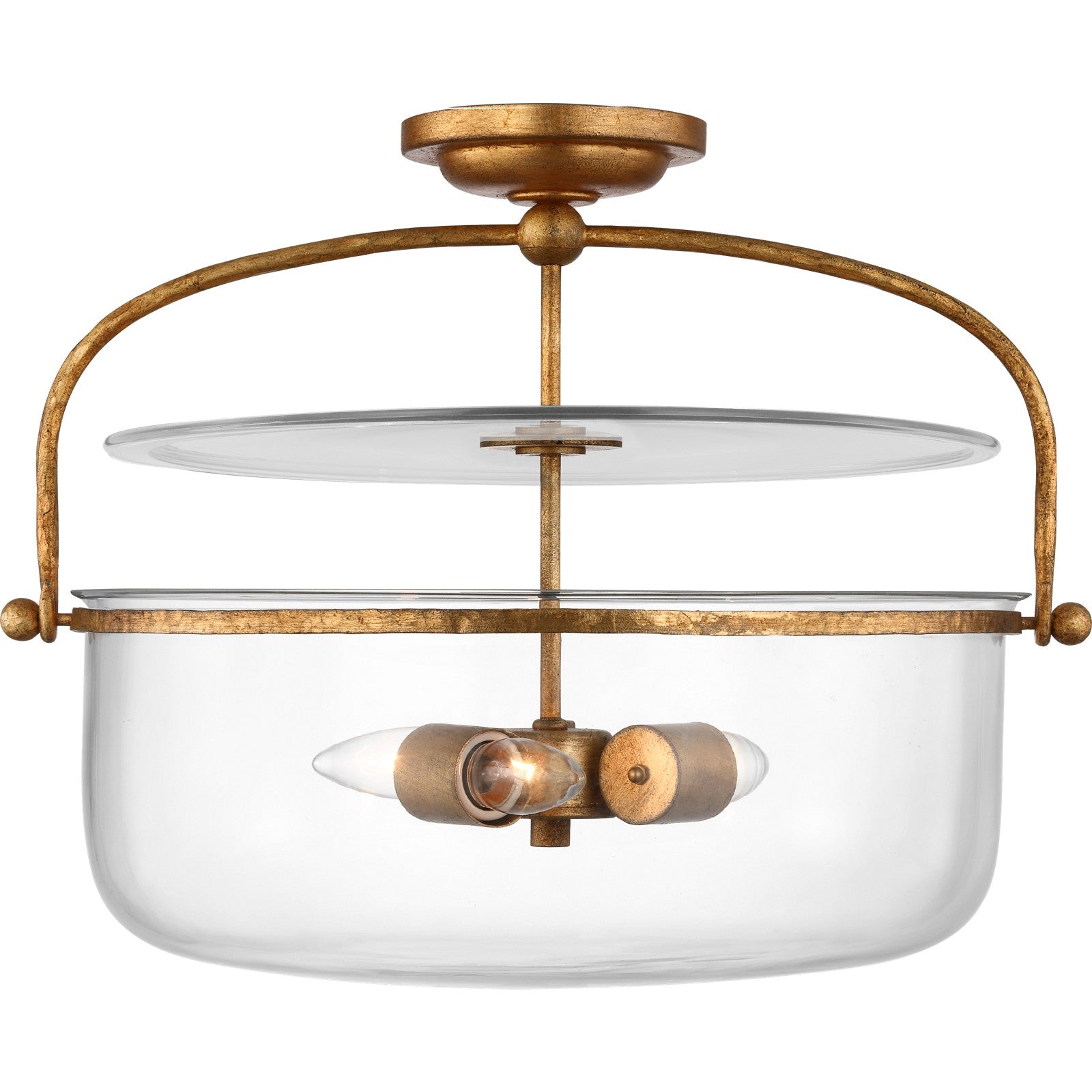 Lorford Medium Semi-Flush Lantern - Visual Comfort Ceiling Lights