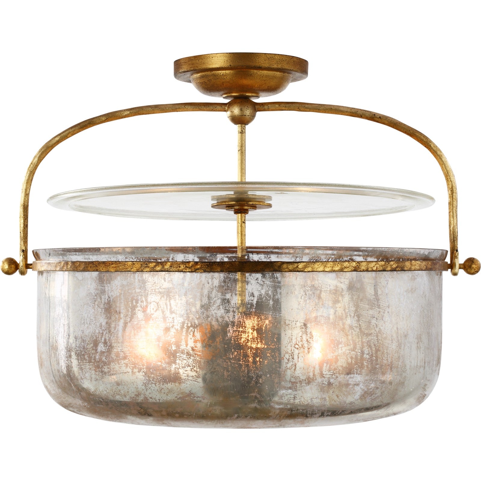 Lorford Medium Semi-Flush Lantern - Visual Comfort Ceiling Lights