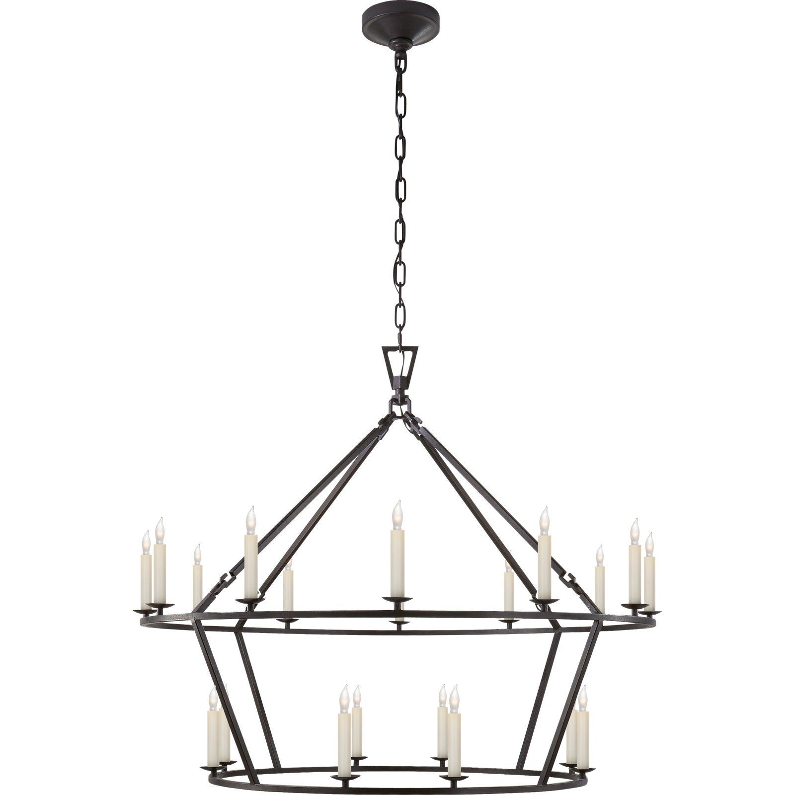 Darlana Large Two-Tiered Ring Chandelier - Visual Comfort Ceiling Lights