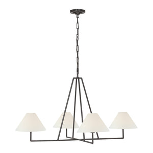 Ashton Extra Large Four Light Sculpted Chandelier - Visual Comfort Ceiling Lights
