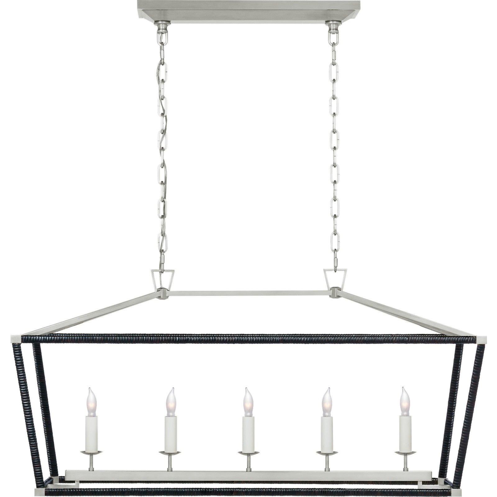 Darlana Medium Rattan Wrapped Linear Lantern - Visual Comfort Ceiling Lights