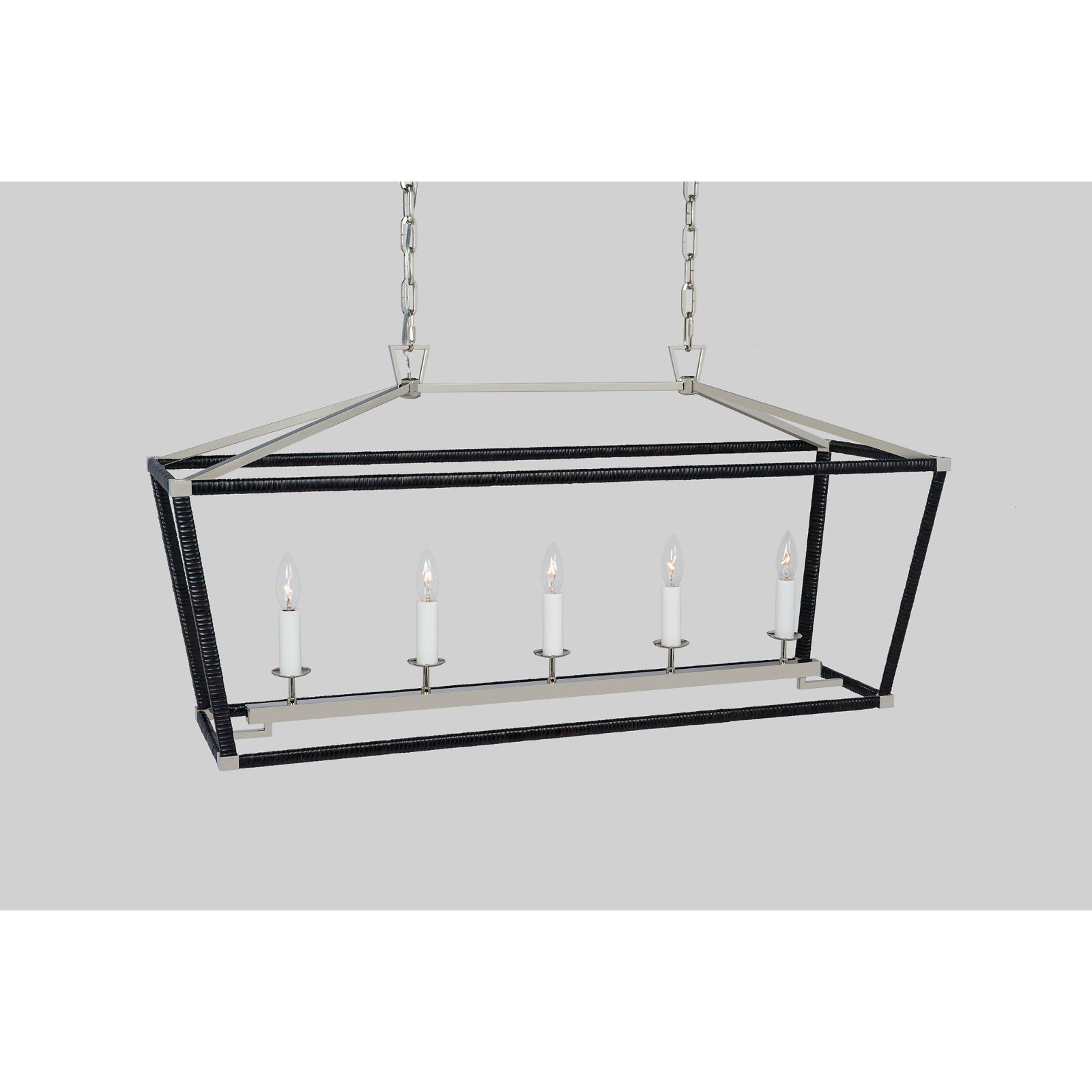 Darlana Medium Rattan Wrapped Linear Lantern - Visual Comfort Ceiling Lights