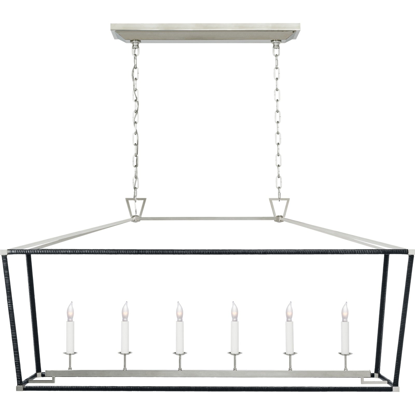Darlana Large Rattan Wrapped Linear Lantern - Visual Comfort Ceiling Lights