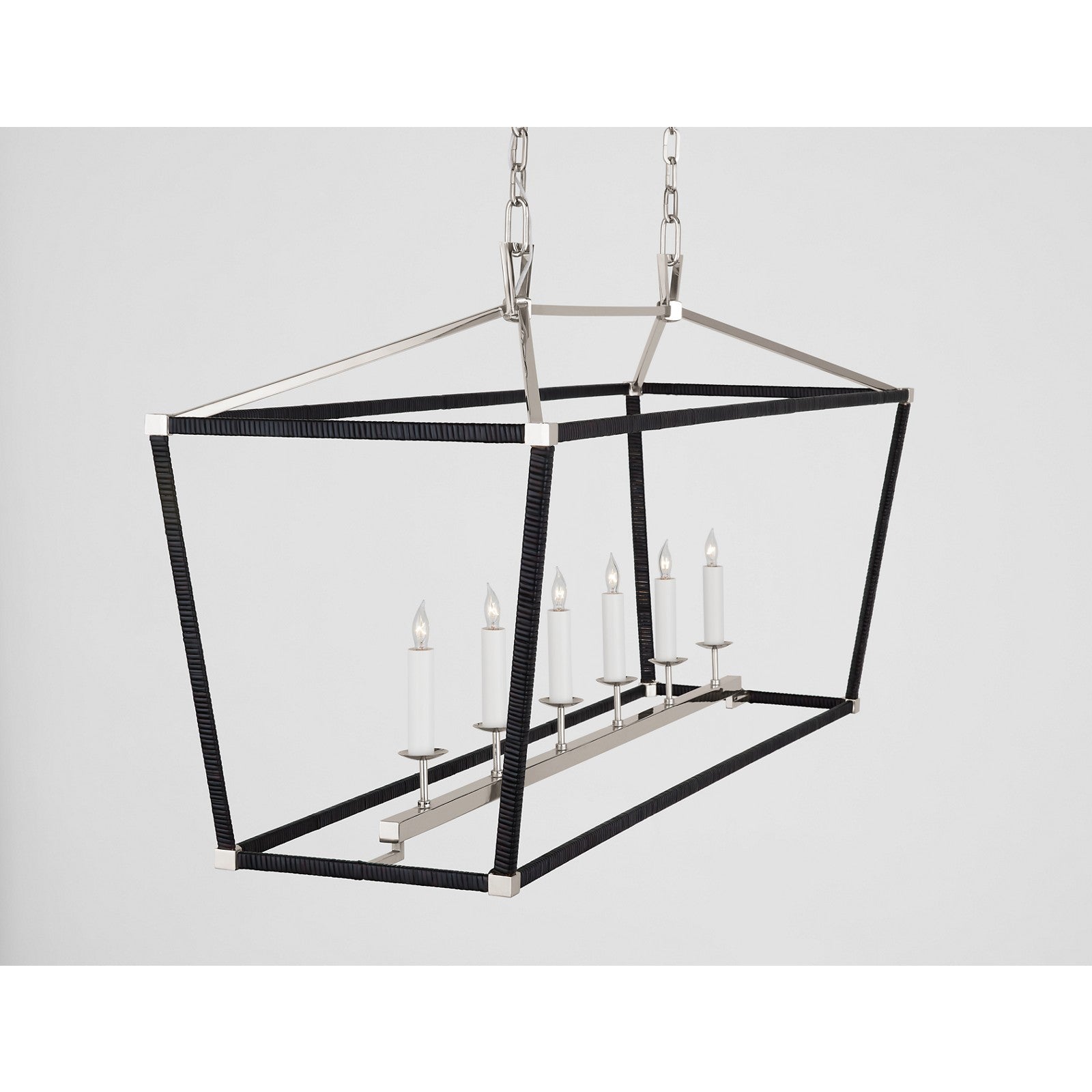 Darlana Large Rattan Wrapped Linear Lantern - Visual Comfort Ceiling Lights