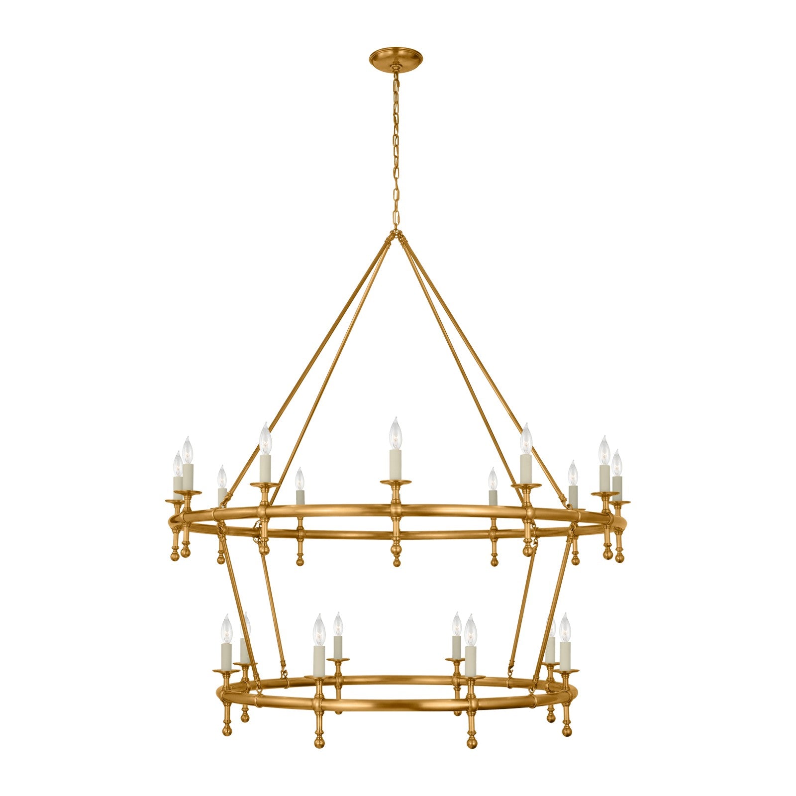 Classic 54" Two-Tier Ring Chandelier - Visual Comfort Ceiling Lights