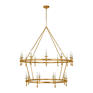 Classic 54" Two-Tier Ring Chandelier - Visual Comfort Ceiling Lights