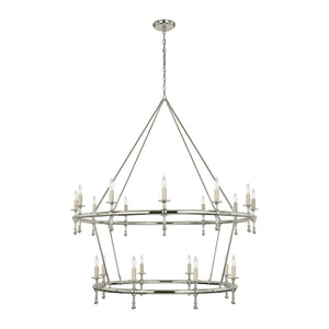 Classic 54" Two-Tier Ring Chandelier - Visual Comfort Ceiling Lights
