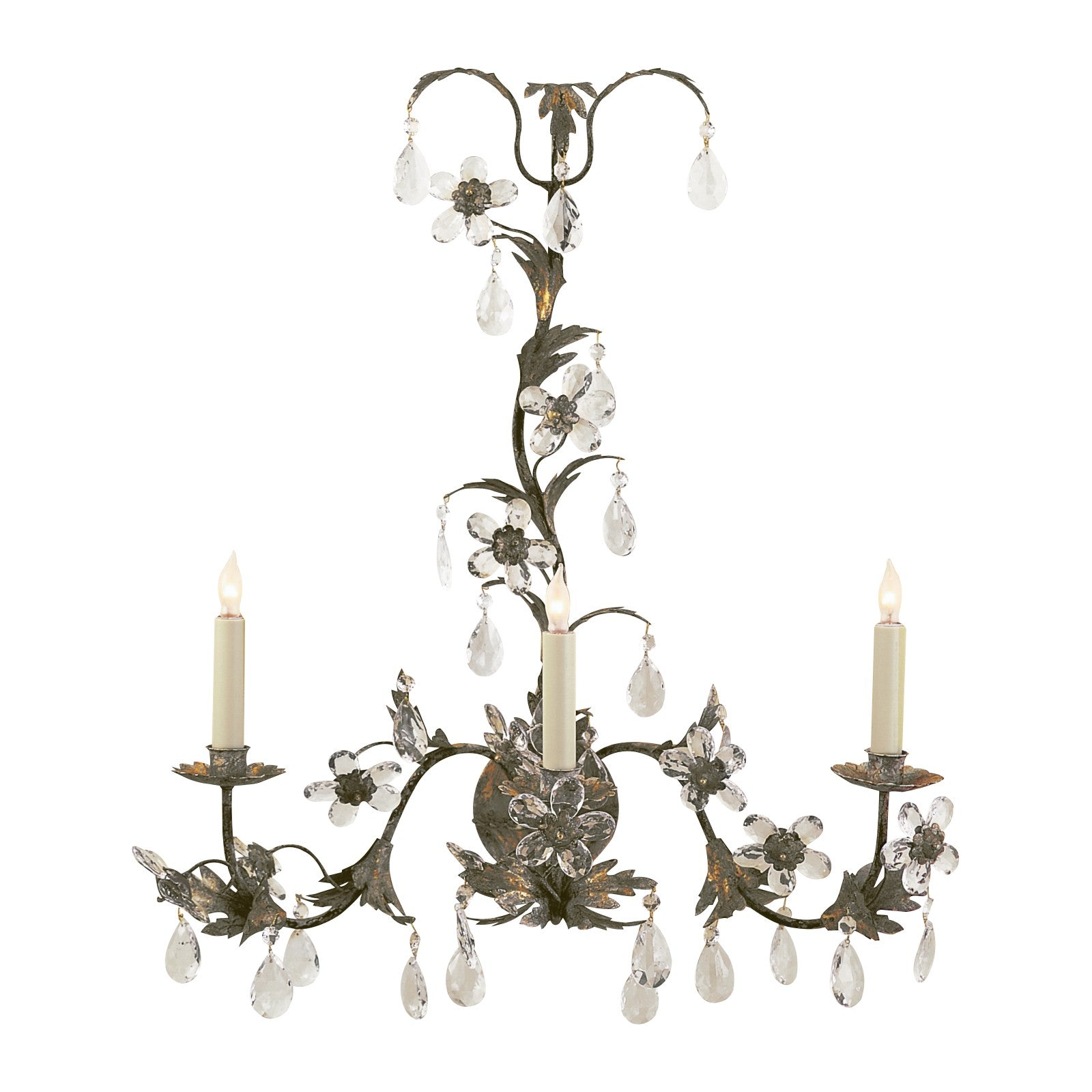 Crystal Petal Three-Light Sconce - Visual Comfort Wall Lights