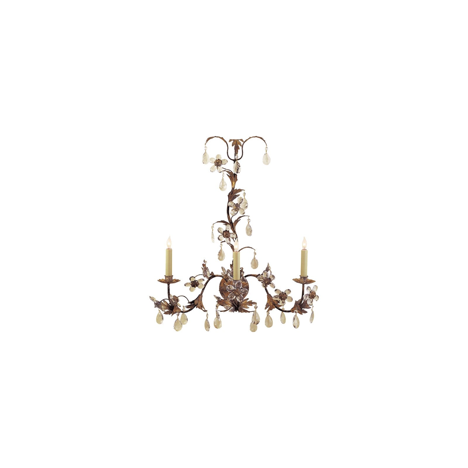 Crystal Petal Three-Light Sconce - Visual Comfort Wall Lights