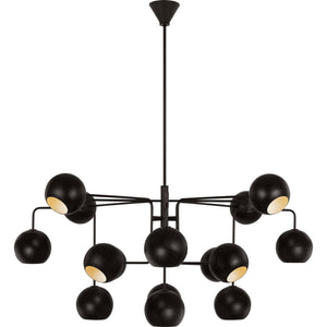 Chaumont Large Chandelier Aged Iron - Visual Comfort Ceiling Lights