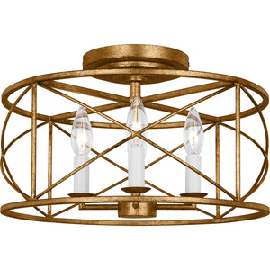 Beatrix Medium Semi-Flush Mount Aged Iron - Visual Comfort Ceiling Lights