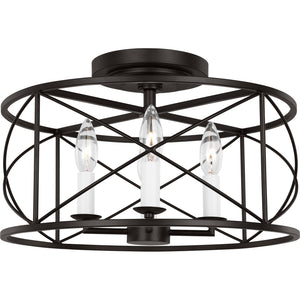 Beatrix Medium Semi-Flush Mount Aged Iron - Visual Comfort Ceiling Lights
