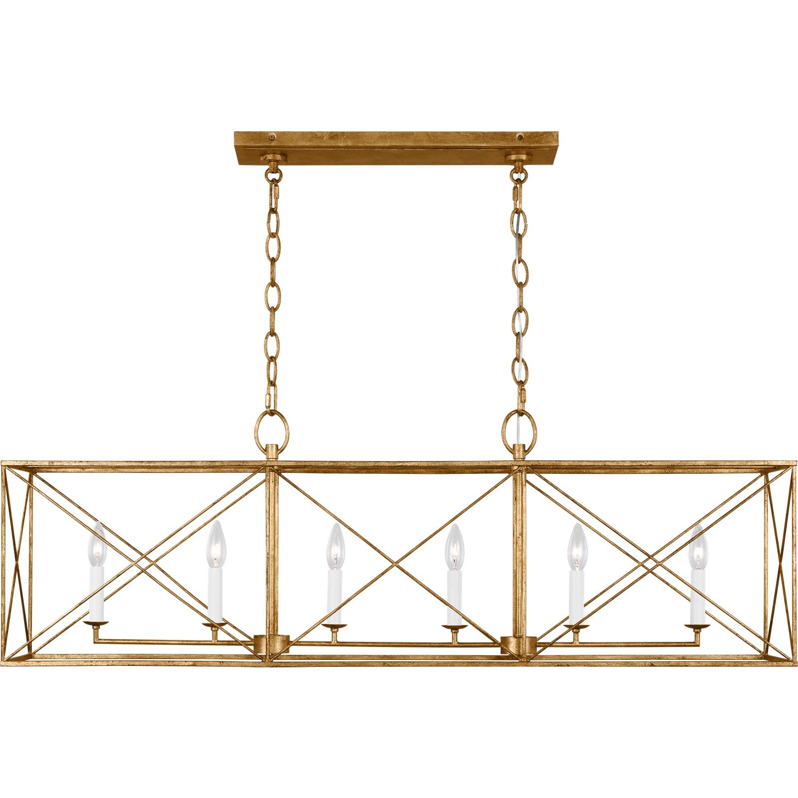 Beatrix Large Linear Lantern Aged Iron - Visual Comfort Ceiling Lights