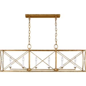 Beatrix Large Linear Lantern Aged Iron - Visual Comfort Ceiling Lights