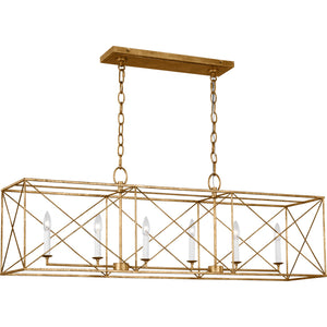 Beatrix Large Linear Lantern Aged Iron - Visual Comfort Ceiling Lights