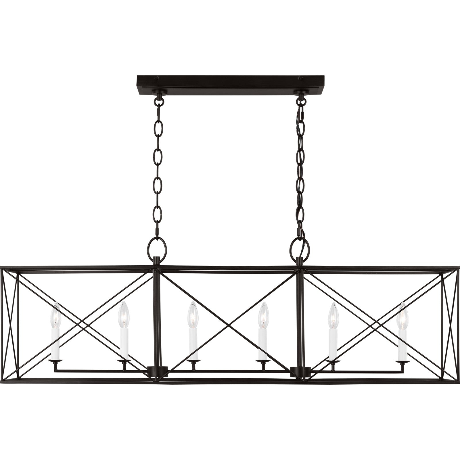 Beatrix Large Linear Lantern Aged Iron - Visual Comfort Ceiling Lights