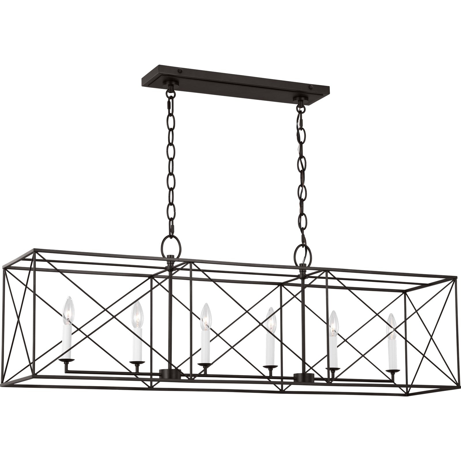 Beatrix Large Linear Lantern Aged Iron - Visual Comfort Ceiling Lights