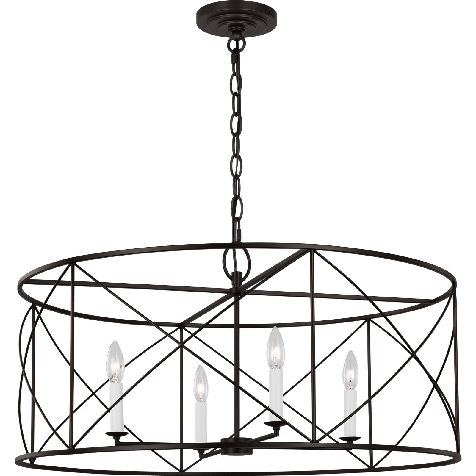 Beatrix Extra Large Lantern Aged Iron - Visual Comfort Ceiling Lights