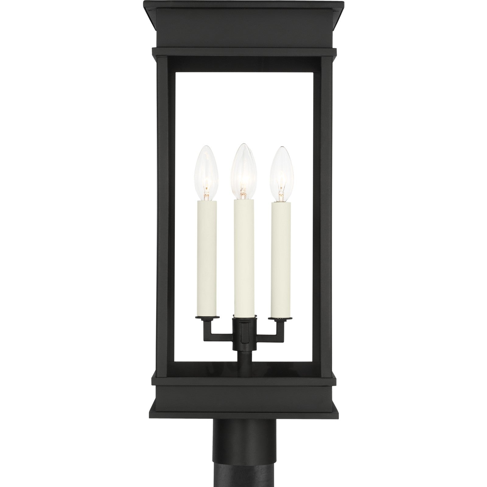 Cupertino Large Post Lantern Textured Black - Visual Comfort Outdoor Lighting