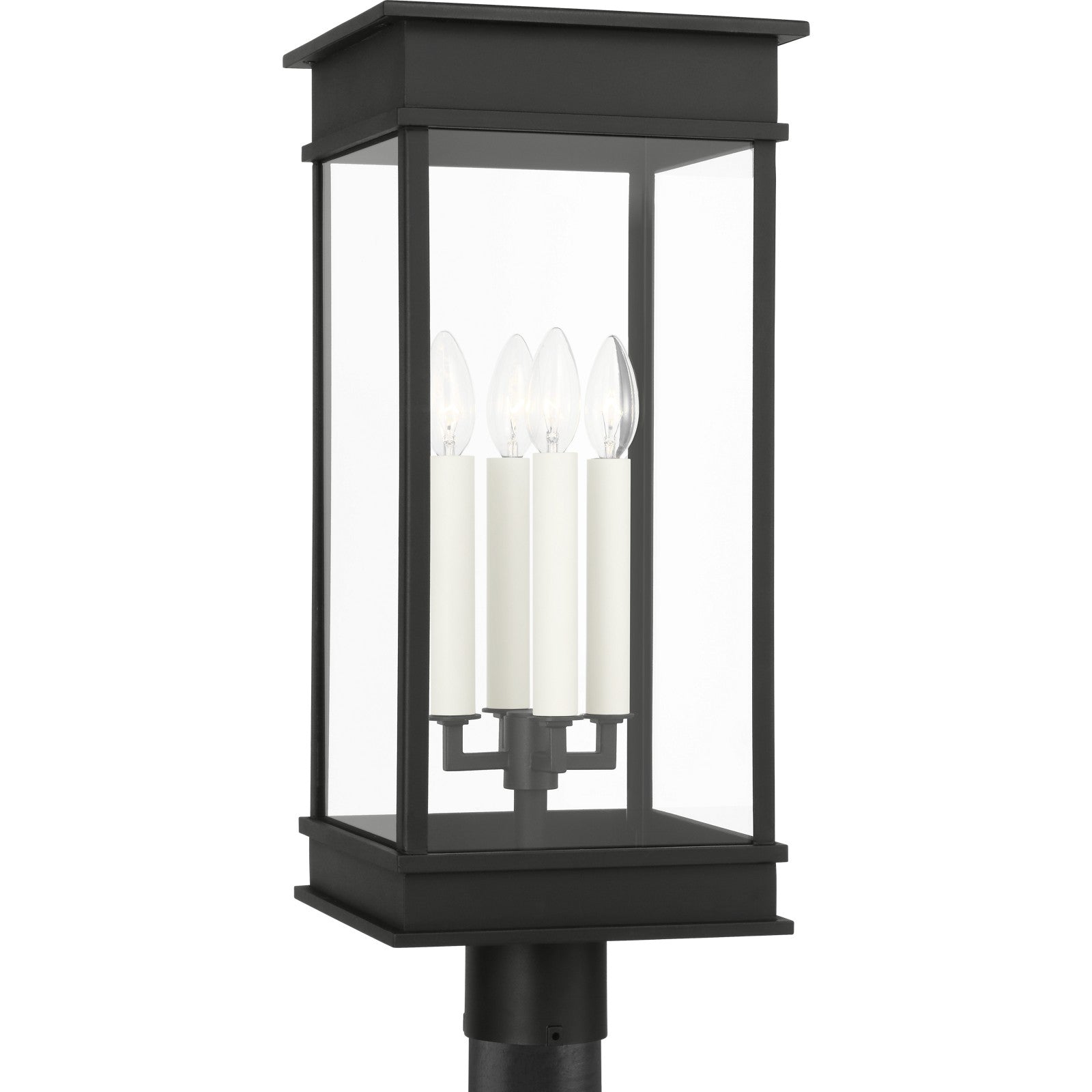 Cupertino Large Post Lantern Textured Black - Visual Comfort Outdoor Lighting