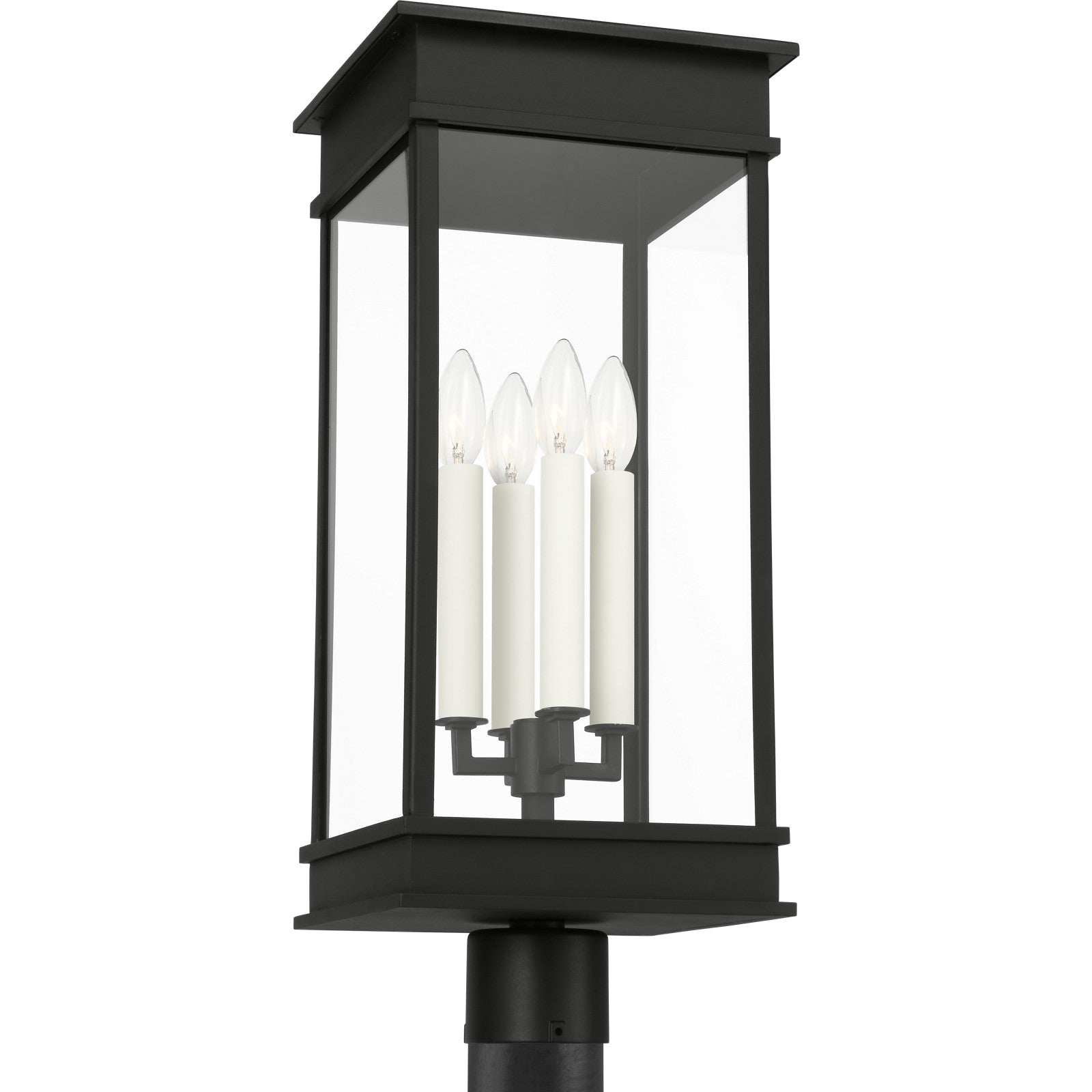 Cupertino Large Post Lantern Textured Black - Visual Comfort Outdoor Lighting